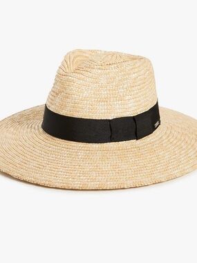Brixton Natural Straw Fedora with Black Band SIZE XS ADJUSTABLE